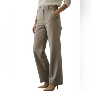 Banana Republic Women's Wide-Leg Dress Pants in Striped Taupe